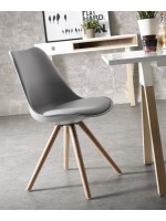BRALF scelta colore sedia in polipropilene seduta con cuscino in ecopelle stesso colore e gambe in legno di faggio