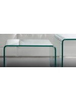 BURANO 110x50 in vetro temperato trasparente rettangolare tavolino