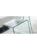 BURANO 110x50 transparent tempered glass rectangular coffee table