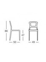 PEPPER Technopolymer schlanke und handliche Stuhl für Outdoor-Garten Terrasse Bar Restaurants