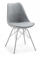 MAK scelta colore sedia in polipropilene seduta in ecopelle e struttura in acciaio verniciato