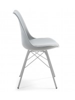 MAK asiento de silla de polipropileno a elegir en ecopiel y estructura de acero pintado