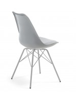 MAK asiento de silla de polipropileno a elegir en ecopiel y estructura de acero pintado