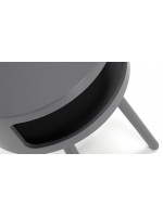 ODAD gray or white lacquered round coffee table with open compartment