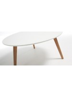 DESIO round table en 90 cm. naturels pieds en bois blancs laqués