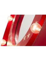 JHONNY in metallo rosso con illuminazione specchio rotondo casa o bar pub