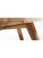 KUTA mesa de centro con tapa redonda de madera maciza de mungur y patas de madera de teca