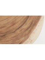 KUTA table basse avec plateau rond en bois de mungour massif et pieds en bois de teck