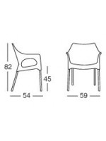 NATURAL OLA beech legs with polypropylene seat color choice stackable armchair