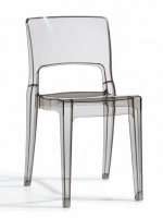 ISY antishock in transparent or transparent polycarbonate fume chair design for interior and exterior