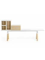 External white lacquered drawer frontal BENCH module countertop in ash