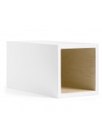 BENCH 20x20 white lacquered open module with natural ash interior