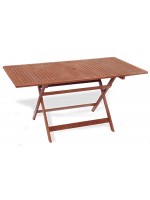 TORTUGA 100x70 tavolo rettangolare pieghevole richiudibile in legno di keruing per esterno