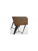 CHESY Fixed external metal table top square graphite and wood 60 x 60