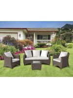 TEXAS tortora o grigio divano 3 posti 158x78 in wicker sintetico per esterno giardino e terrazzi