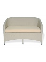MEXICO Synthétique d’armure en osier canapé 2 places 125 x 67 pour jardin et terrasses