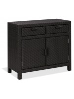 WARDROBE 2 doors and 2 drawers 100x80h in wicker-weaving synthetic for outdoors