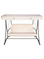 POLO SWING Chaise à bascule 3 places en acier peint coussins en tissu pour l'extérieur