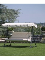 POLO SWING 3-seater rocking chair in painted steel fabric cushions for outdoor