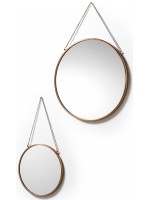 Ensemble de 2 miroirs métal rond cercle