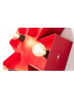 CONTAINER Lámpara de pared de metal rojo 38x36 cm con decoración de pared de 5 luces