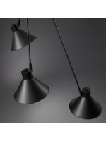 TRIAD chandelier in black metal 3 lights