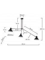 TRIAD Lustre en métal noir 3 lumières