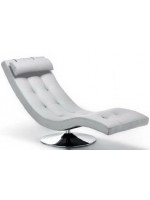 ANTOLOGY en ecopiel blanca o negra con estructura giratoria cromada con chaise longue acolchada