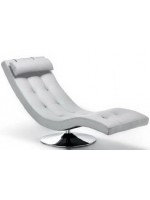 ANTOLOGY in white or black eco-leather with swivel chromed structure with padded chaise longue