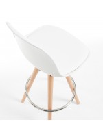 CLARK iin wood and plastic seat in faux leather stool