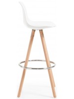 CLARK iin wood and plastic seat in faux leather stool