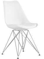 Miel-CROME-plaqué blanc ou noir base à cuisine de croisement chaise assis sur salon salle à manger