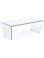 ASIA Table basse transparente pliée en verre trempé 120x60 po