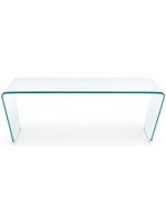 ASIA Table basse transparente pliée en verre trempé 120x60 po