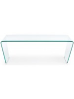 ASIA Table basse transparente pliée en verre trempé 120x60 po