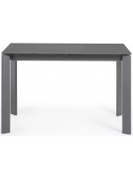 ELIO 120 o 140 o 160 cm allungabile tavolo con piano in gres porcellanato e gambe in metallo antracite