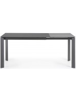 ELIO 120 or 140 or 160 cm extendable table with porcelain stoneware top and anthracite metal legs