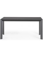 ELIO 120 oder 140 oder 160 cm ausziehbarer Tisch mit Feinsteinzeugplatte und anthrazitfarbenen Metallbeinen