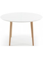 OQUI 120 140 or 160 cm extendable oval table lacquered white
