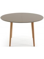 OQUI 120 140 or 160 cm extendable oval table lacquered white or brown