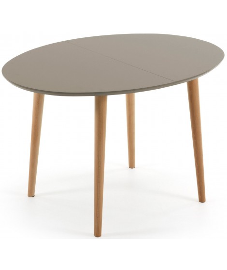 OQUI 120 140 ou 160 cm table ovale à rallonges laqué blanc ou marron