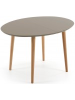 OQUI 120 140 or 160 cm extendable oval table lacquered white or brown
