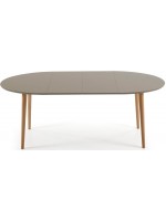 OQUI 120 140 oder 160 cm ausziehbaren ovalen Tisch lackiert weiß oder braun