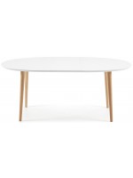 OQUI 120 oder 140 oder 160 cm ausziehbaren ovalen Tisch lackiert weiß