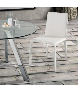 CASUAL Fixe diam 110 ou 130 occasionnels en chromé ou blanc verre round top table maison contrat