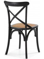 SALINA Farbwahl in Ulmenholz mit Sitz in natürlichen Rattan Stuhl