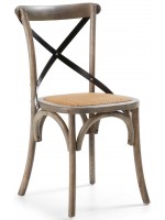 Choix de couleur de SALINA en bois d’orme avec le siège chaise de rotin naturel