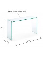 BURANO 125 consola en cristal templado transparente