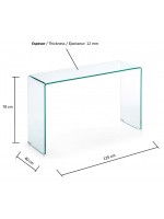 BURANO 125 console in transparent tempered glass