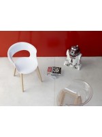 MISS B armchair legs in beech and seat in polycarbonate design home kitchen bar restaurant